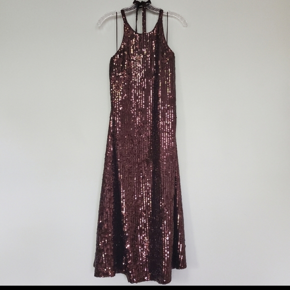 ZARA| SEQUIN HALTER DRESS - Picture 9 of 15